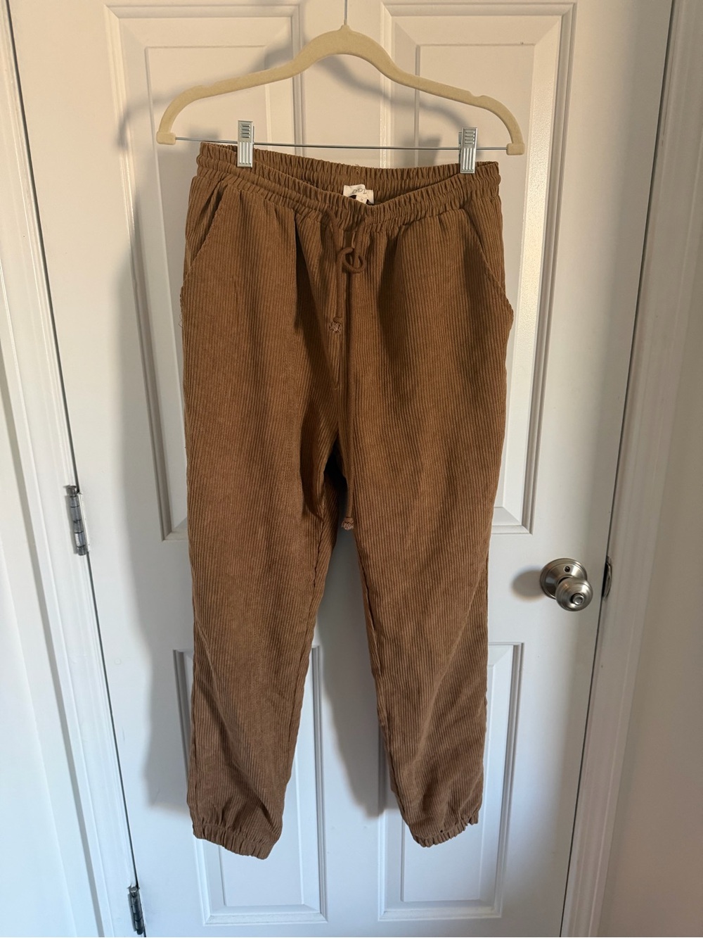 Corduroy Jogger Pants - Brown